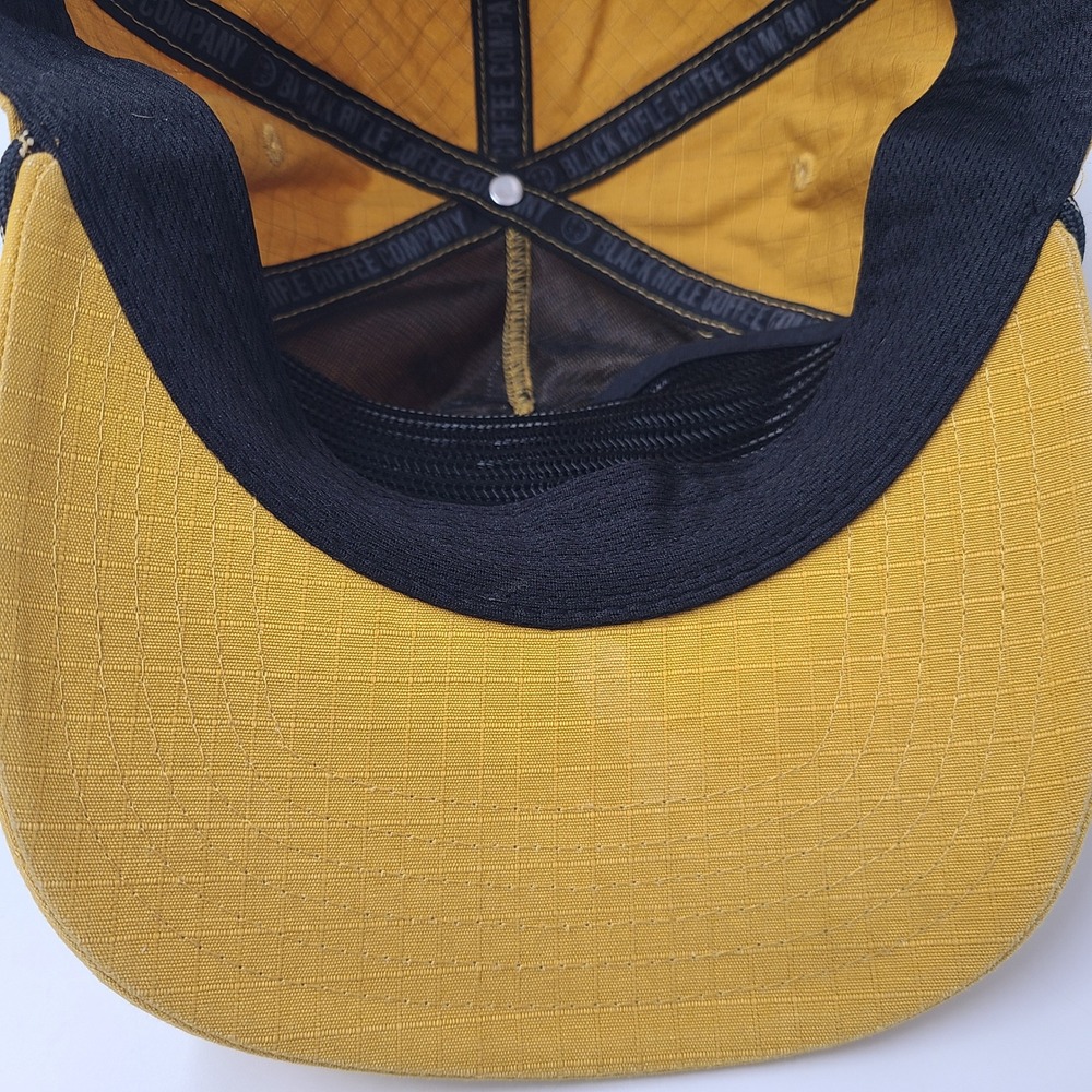 Black Rifle Coffee Company Hat Snapback Yellow Black Ripstop Rope Mountains Hike - Picture 12 of 15